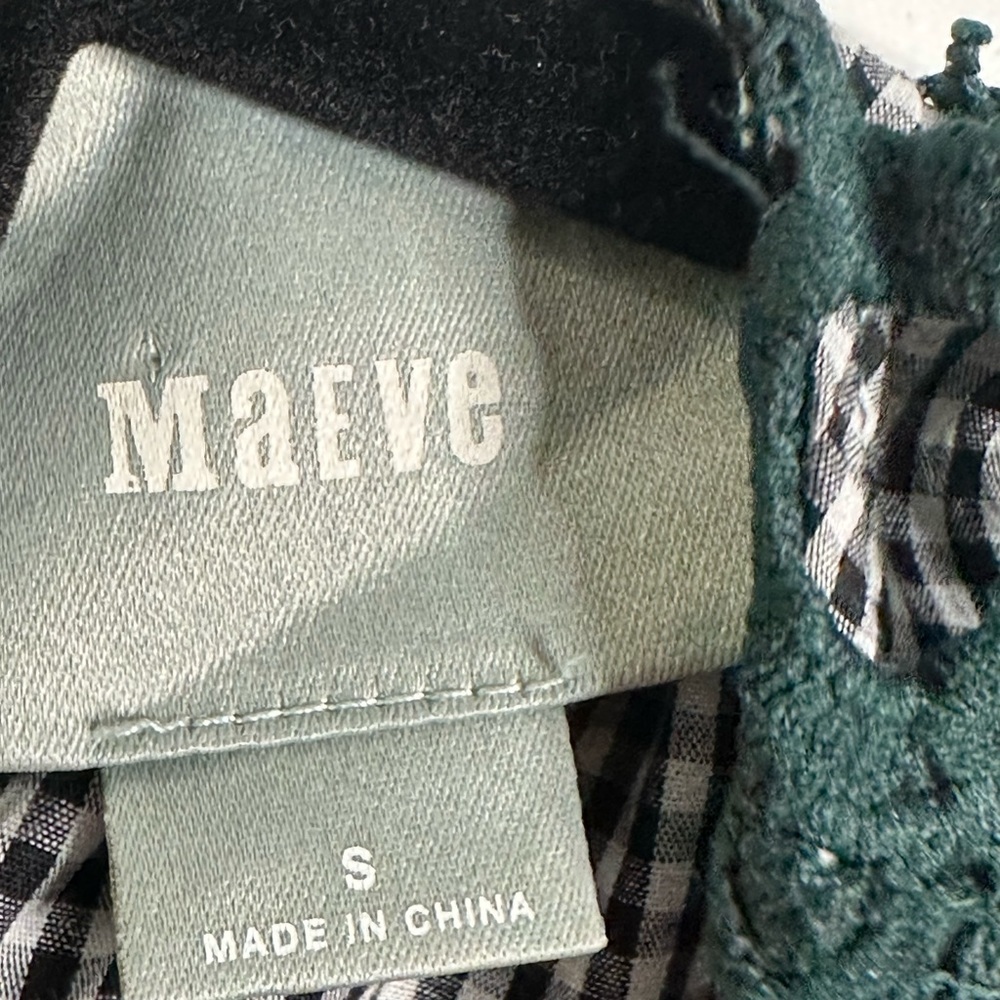 Anthropology Maeve forest green lace Gangnam blouse size Small - Picture 4 of 8